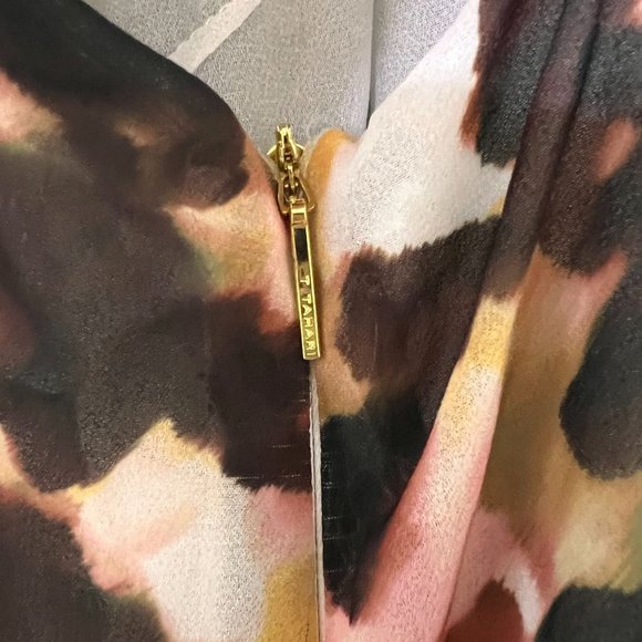 T TAHARI NWT Size 12 Zippered Side Neck Tie Lined Sleeveless Mock Neck D… - Picture 8 of 14